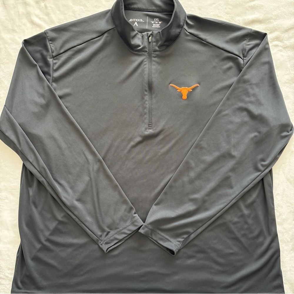 Texas Longhorns Antigua Quarter Zip  1/4 Zip Men’s Campus Pullover XXL Dark Gray